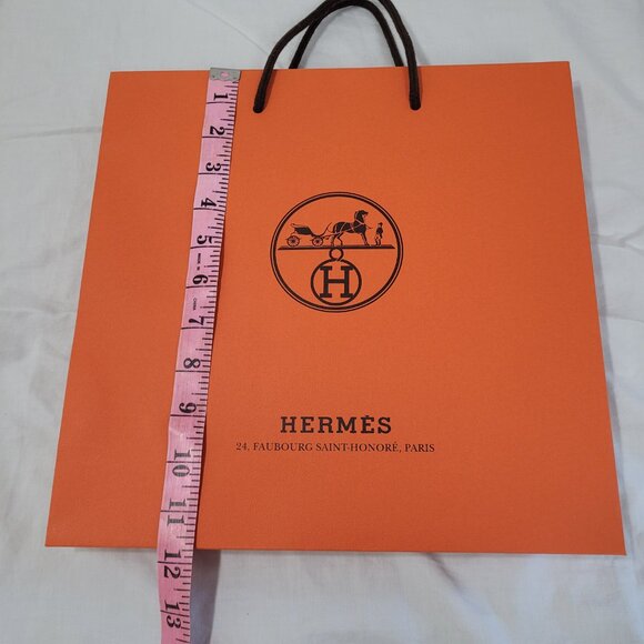 Hermes Gift Bag Logo Storage Decorative Crafting 11.5 x 11.5 x 4.75 in - Picture 11 of 14